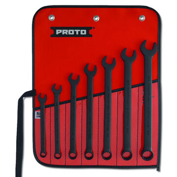 Combination, Anti-slip Wrench Set, 7 Pieces, Alloy Steel, Black Oxide