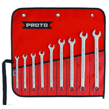 Combination Wrench Set, 9 Pieces, Metric, Alloy Steel, Full Polish