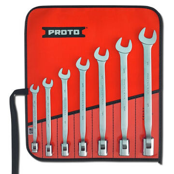 Flex-Head Wrench Set, 7 Pieces, Corrosion Resistance, Alloy Steel, Satin