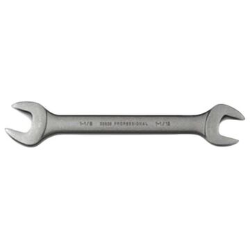Wrench, 1-1/16 x 1-1/8 in, Open End, 12-3/8 in lg