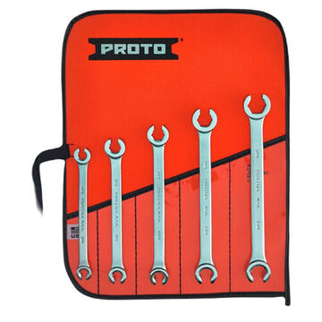 Double End Flare Nut Wrench Set, 5 Pieces, Metric, Alloy Steel, Satin