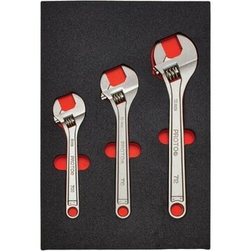 Adjustable Wrench Set, 3 Pieces, Corrosion Resistance, Alloy Steel, Satin