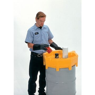 Pl Hinged Cover With Spout Global Funnel, 5 Gal Capacity