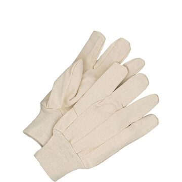 Safety Gloves, Large, White, Cotton/canvas Backing