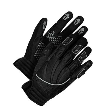 Gants en cuir, Mécanicien, Performance pour dames, Noir, Support en néoprène