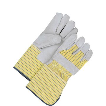 Leather Gloves, Fitter One Size, Yellow/blue