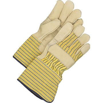 Gants de monteur en cuir, grand, bleu, jaune, abrasion