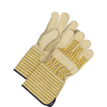 Gants en cuir, taille unique, bleu, jaune, abrasion