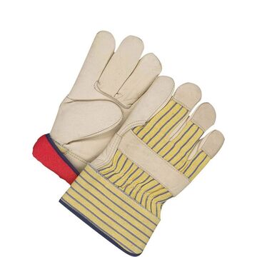 Gants de monteur en cuir, grand, bleu, jaune, froid, abrasion