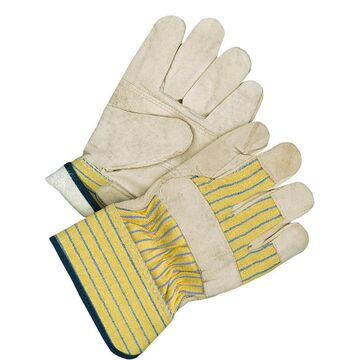 Gants de monteur en cuir, grand, bleu, jaune, froid, abrasion