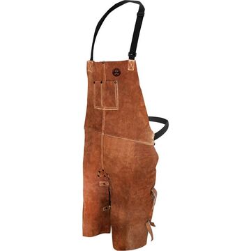 Tablier de protection pour soudeur, taille unique, marron, cuir de vachette fendu, 24 pouce x 36 pouce
