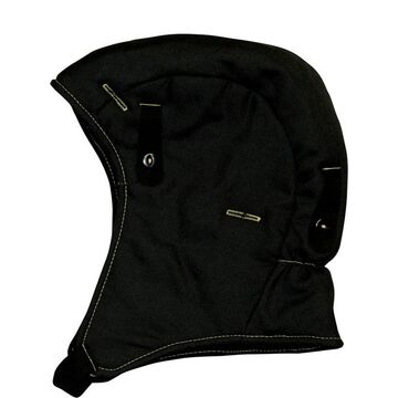 Doublure pour casque de sécurité, taille unique, noir, intérieur en flanelle de coton, jugulaire à boucles et crochets