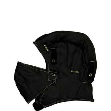 Doublure pour casque de sécurité, taille unique, noir, intérieur en flanelle de coton, jugulaire à boucles et crochets