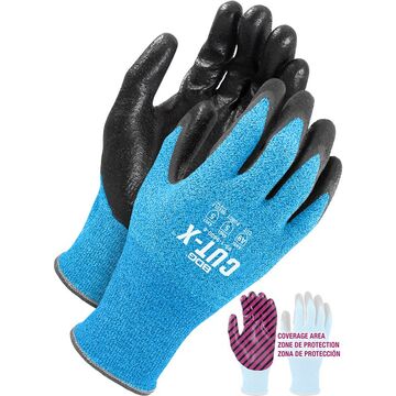 Gants enduits, bleu/noir, 13 ga nylon/HPPE/support en fil d'acier