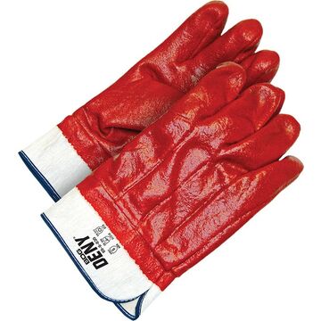 Gants enduits, No. 9/Large, Rouge, PVC