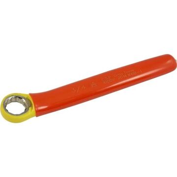 Insulated Box End Wrench, 3/4 In Opening, Straight, 12-point, 8 In Lg, 15 Deg