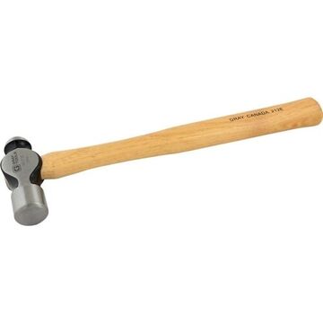 Ball Pein Hammer, 15-3/4 in lg, Polished, 24 oz, Drop Forged Steel