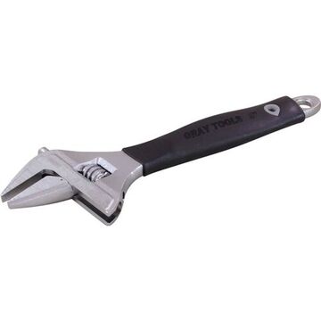 Slim Jaw Plumber Adjustable Wrench, 1.5 in Opening, 8 in lg