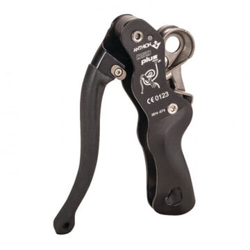 Double Stop Anthron Descender, 7/16 in Rope, 2 Carabiners, Steel