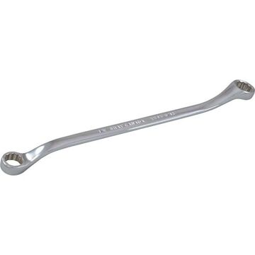 Uninsulated Box End Wrench, 3/8 X 7/16 In Opening, Straight, 12-point, 8.10 In Lg, 15 Deg
