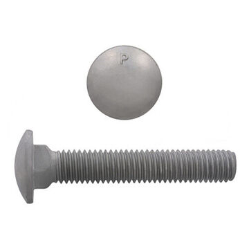 Fully Threaded Carriage Bolt, 3/8 in-16, 3 in lg, Grade 2, Galvanized