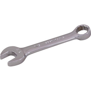 SAE Combination Wrench, 1/4 in Opening, Stubby, 6-Point, 3 in lg, 15 deg
