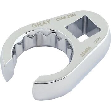 Flare Nut Crowfoot Wrench, 25 mm Opening, 60.42 mm lg, 1/2 in Drive