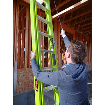 Extension Ladder, 24 ft lg, Type IAA, 375 lb, Fiberglass