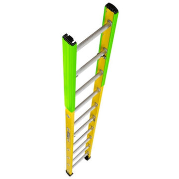 Manhole Extension Ladder, 16 ft ht, 14-1/2 in wd, 375 lb, Fiberglass, 15.5 ft