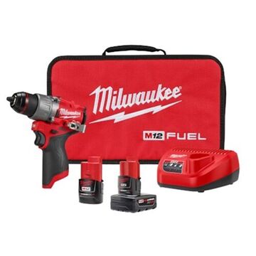Cordless Drill, 1/2 in Chuck, Keyless, 400 in-lb Torque, 12 V, Lithium-ion