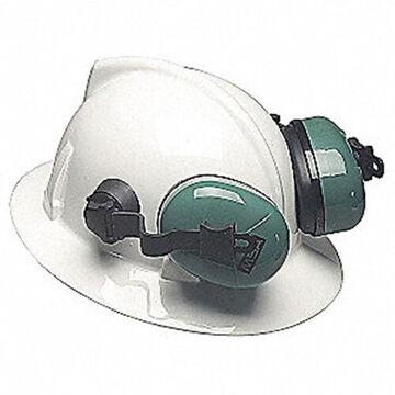 Ear Muff Cap Mounted, 25 Db, Gray, Black, Polyester Band, Vinyl Cushion