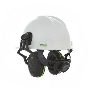 Safety Helmet Ear Muff, 28 dB, Green, Polypropylene