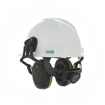 Safety Helmet Ear Muff, 28 Db, Green, Polypropylene