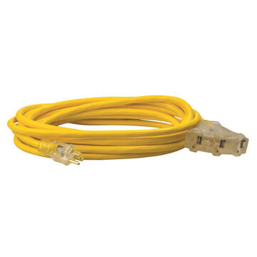 Sjtw Extension Cord, 125 V, 15 A, 1875 W, 12 ga Cord, 25 ft lg Cord, 3-Conductor