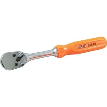 Reversible Hand Ratchet, Chrome, 1/2 in Drive, 11.3 in lg, 40-Teeth