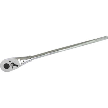 Reversible Hand Ratchet, Chrome, 3/4 in Drive, 24-1/2 in lg, 32-Teeth