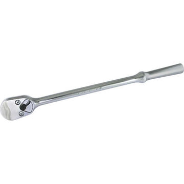 Reversible Hand Ratchet, Chrome, 1/2 in Drive, 15 in lg, 20-Teeth, Thinner