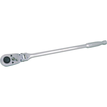 Hand Ratchet, Chrome, 1/2 In Drive, 48 In Lg, 48-teeth, Flexible
