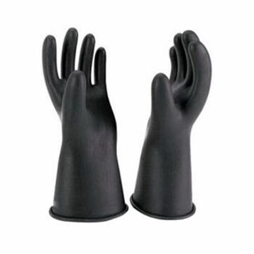 Electrical Gloves, No. 8.5, Natural Rubber, Black, Straight, Natural Rubber