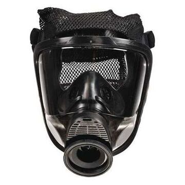 Lower Breathing Resistance Full-Facepiece Respirator, Large, Rubber Head Harness, Black