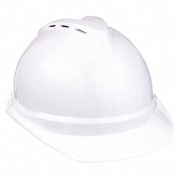 Hard Hat, 6-1/2 To 8 In Fits Hat, White Vented, Polyethylene, Fas-trac® Iii, C