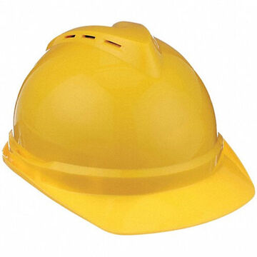 Cap Style Hard Hat, 6-1/2 To 8 In Fits Hat, Yellow Vented, Polyethylene, Fas-trac® Iii, C