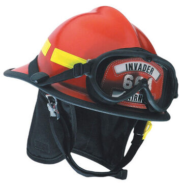 Composite Fire Helmet, 6-3/8 To 8-3/8 In Fits Hat, Yellow, Fiberglass