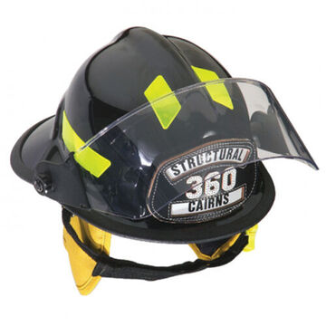 Casque de feu standard, noir, thermoplastique