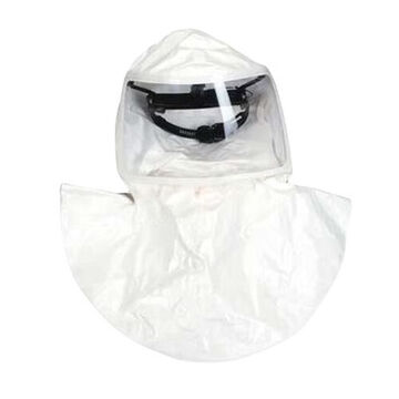 Double Bib Hood, Integrated, Polyethylene, White