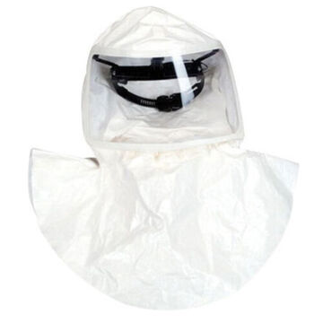 Hood Standard Single Bib, Integrated, Polyethylene, White