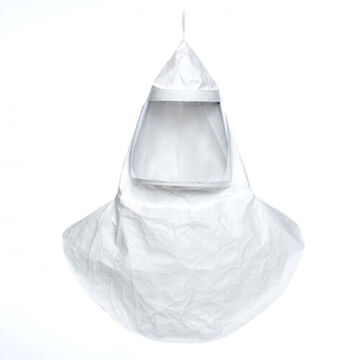 Hood Double Bib, Less, Polyethylene, White