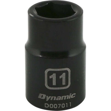 Standard Length Impact Socket, 11 mm Socket, 3/8 in Drive, 1.12 in lg, Steel