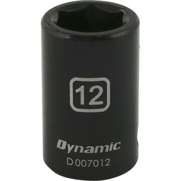 Standard Length Impact Socket, 12 mm Socket, 3/8 in Drive, 1.12 in lg, Steel