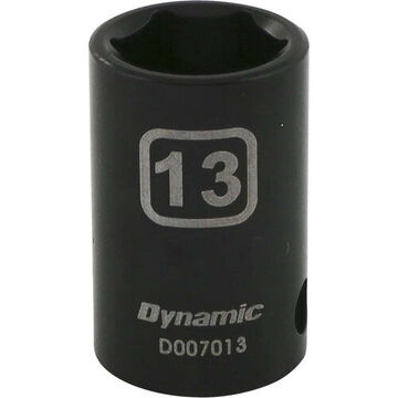 Standard Length Impact Socket, 13 mm Socket, 3/8 in Drive, 1.12 in lg, Steel